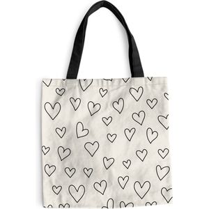 Schoudertas - Strandtas - Shopper Valentijn cadeautje voor hem - Liefde - Koppel - Design - 45x45 cm - Katoenen tas