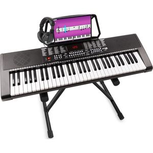 Keyboard piano - 61 toetsen - MAX KB4 keyboard muziekinstrument met standaard en koptelefoon