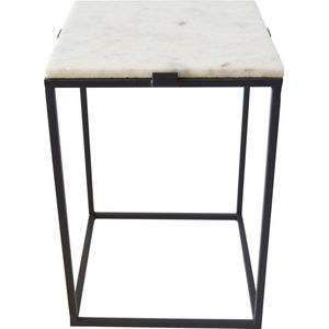 LOFT42 Marble Bijzettafel - Wit - Metaal - Marmer - 32x32x46