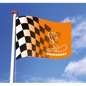 Finish Race/ Oranje geblokte vlag - 180 x 120 cm Grand Prix Zandvoort