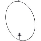 Kandelaren - Metal Ring Hanging 50cm Black + Candle Holder