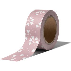 masking tape Takje met Hartjes Roze decoratie washi papier tape 15 mm x 10 m