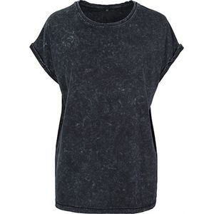 Damesshirt 'Washed Extended Shoulder T' Black - M