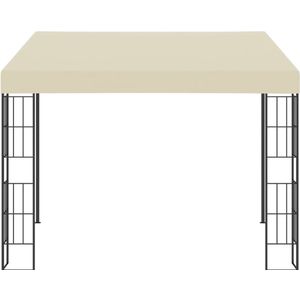 vidaXL Wandprieel 3x3 m stof crèmekleurig - Wandprieel - Wandpriëlen - Muurprieel - Muurpriëlen