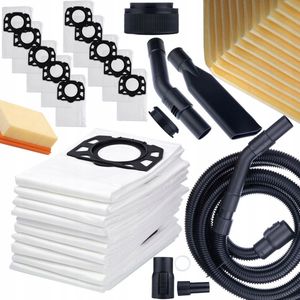 10 zakken + filter voor Kärcher stofzuiger WD6 WD4 WD5 MV4 + slang / buis voor Kärcher stofzuiger 4m Rosfix