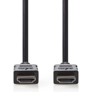 Nedis High Speed ​​HDMI-Kabel met Ethernet - HDMI Connector - HDMI Connector - 4K@30Hz - 18 Gbps - 50.0 m - Rond - PVC - Zwart - Label