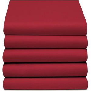 D'Orveige Hoeslaken Dubbel Jersey - Litsjumeaux XL - 190x210/220 + 35 cm - Rood