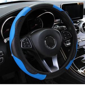 COCHO® Auto Stuurhoes - Steering Covers Geschikt 37-38Cm Auto Decoratie Koolstofvezel - Materiaal Type: Carbon Fiber ,PU Leer - Black Friday 2023