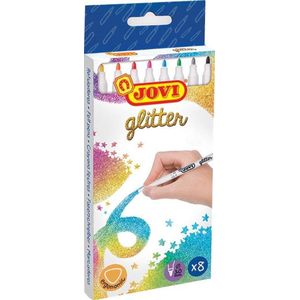 Stiften Glitterstiften Jovi 8 kleuren in karton etui