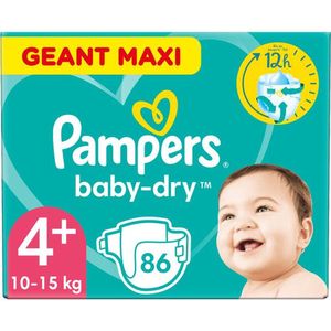 Pampers Baby-Dry Luiers Maat 4+ 10KG-15KG 86 stuks