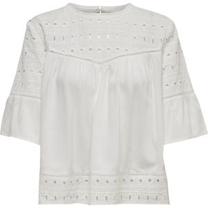 ONLY ONLIRINA EMB ANGLAISE DNM TOP NOOS Dames Top Wit - Maat 36