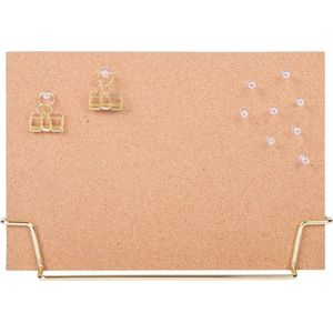 QUVIO Memobord - Prikbord - Planbord - Memobord - Kurkbord - Clipboard - Klembord - Inclusief prikkers en houder - Goud