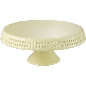 J-Line Cake bord - taartplateau - keramiek - geel - large - woonaccessoires