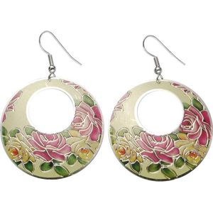 Behave Oorhangers cirkelvormig met rozen print