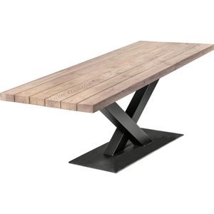 Douglas Tuintafel 300 x 100 - Stalen V Poot + Tijdelijk Gratis Onderhoudspakket - inclusief montage