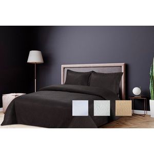 Antraciet Bedsprei inclusief 2 kussenslopen | Bedsprei 260x245 cm + kussenslopen 60x70cm | Katoenen bedsprei