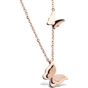 Cilla Jewels ketting Butterfly rosegoud Verguld