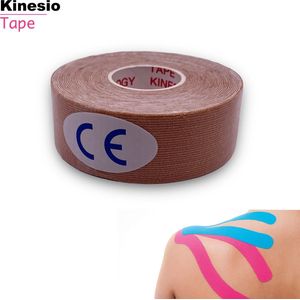 Fysio tape - kinesiotape - kinesiologie tape - Sporttape kinesiotape - Sporttape huidskleur - Fysio tape - kinesiotape beige - Beige - 5M