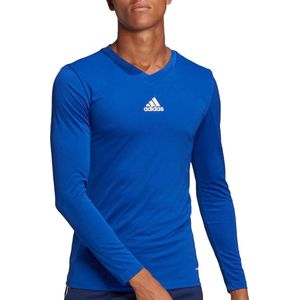 adidas Team Base Longsleeve Heren  Sportshirt - Maat XL  - Mannen - Blauw/Wit