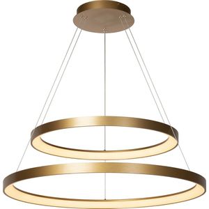 Lucide VIDAL - Hanglamp - Ø 78 cm - LED Dimb. - 1x92W 2700K - Mat Goud / Messing