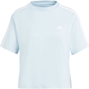 adidas Sportswear Essentials 3-Stripes Single Jersey Croptop - Dames - Blauw- XL