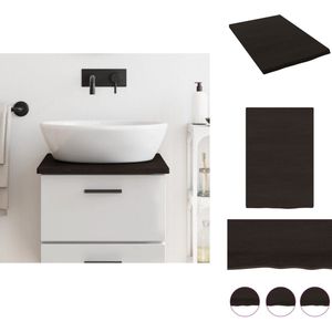 vidaXL Wastafelblad - Wastafelbladen - Blad Voor Wastafel - Tafelblad - Wastafelblad 40x60x2 cm behandeld massief hout donkerbruin