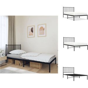 vidaXL Bedframe Classic s - Metalen - 196x104.5x90.5 cm - Robuust en tijdloos design - Bed