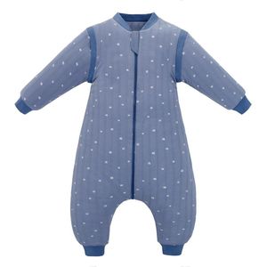Babyslaapzak met voeten 25 TOG biologisch katoen extra zacht grijsblauw 90 cm - kinderpyjama