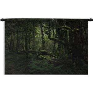 Wandkleed Diep in de jungle - Donkere sprookjes jungle Wandkleed katoen 60x40 cm - Wandtapijt met foto