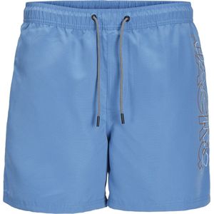 Jack & Jones Plus Size Heren Zwemshort JPSTFIJI Double Logo Lichtblauw - Maat 5XL