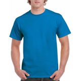 Saffierblauw of turquoise katoenen shirt voor volwassenen - voordelige kwaliteits t-shirts S (36/48)