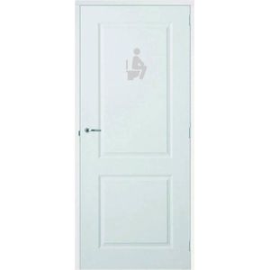 Deursticker Man Op Wc - Lichtgrijs - 32 x 50 cm - toilet raam en deur stickers - toilet