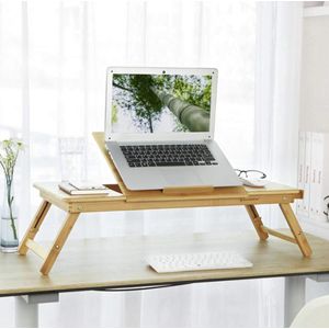 MIRA Home - Laptoptafel- Inklapbare Laptoptafel - Bruin - Zwart - Spaanplaat - Staal - 40x40x60