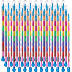 36 Kleurpotloden met 11 Veelkleurige Stapelbare Wisselpunten voor Kinderen - Kinderfeestjes, Verjaardagen, Uitdeelcadeautjes, Traktaties