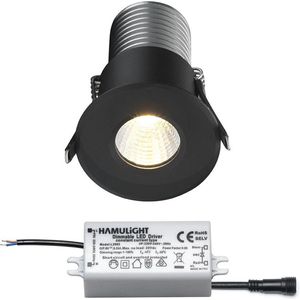 Citizen LED inbouwspot zwart - 7W / rond / dimbaar / 230V / IP65 / downlights / plafondspots / spotjes / inbouwspots / badkamer / woonkamer / keuken / spotlight / warmwit