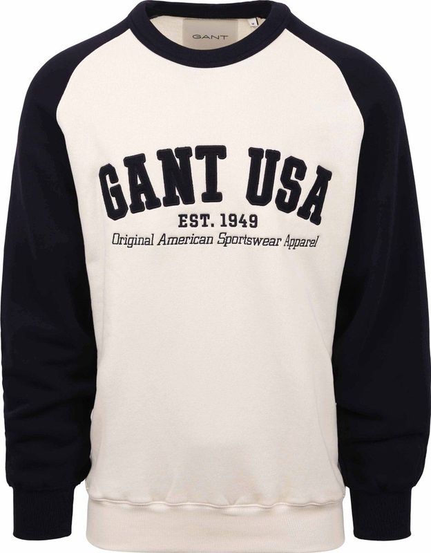 Gant USA Sweater Off-white - Maat L - Heren - Hoodies