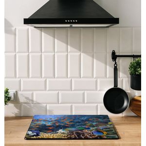 Inductiebeschermer - Colorful Fish - 77x59 cm - Inductiebeschermer - Inductie Afdekplaat Kookplaat - Inductie Mat - Anti-Slip - Keuken Decoratie - Keuken Accessoires