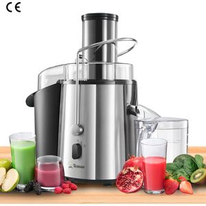 Krachtige 850 W Juicer voor Groenten en Fruit met 2 Snelheden - Centrifugale Juicer met Brede Opening (75 mm) en Antislip Basis voor Versgeperst Sap