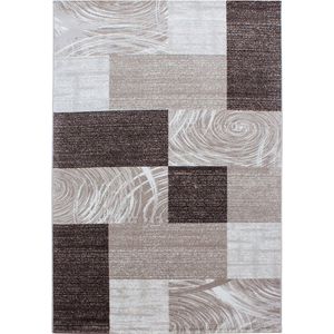 Pochon - Tapijt Parma - Bruin - 170x120x1,2 - Vloerkleed - Hoogpolige Vloerkleed - Rechthoekige Tapijt - Rechthoekige Vloerkleed