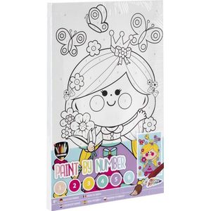 Schilderen op nummer voor kinderen | Thema Prinses | Afmeting A4 - inclusief verf + penseel