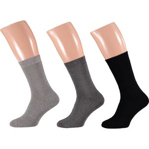 Apollo - Badstof sokken heren - Grijs - Maat 42/47 - 3-Pak - Sokken heren - Warme sokken heren - Wintersokken heren - Sokken heren 43 46