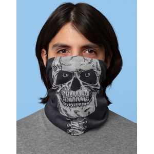 Half Gezicht Schedel Masker, Skelet, Multi Gebruik Bandana, Zwart Biker, BMX Bike Sport, Outdoor Paintball Motorfiets Soldaat, 5 Stuks