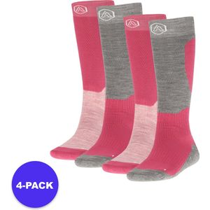 Apollo (Sports) - Skisokken Unisex - Pink Design - Maat 39/42 - 4-Pack - Voordeelpakket