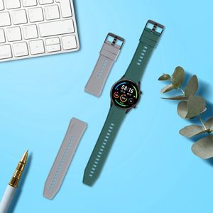 kwmobile 2x armband geschikt voor Xiaomi Mi Watch Color Sport / S1 Active - Bandjes voor fitnesstracker in grijs / donkergroen