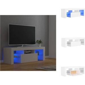 vidaXL TV-meubel TV-kast - 120 x 35 x 40 cm - RGB LED-verlichting - wit - bewerkt hout - Kast