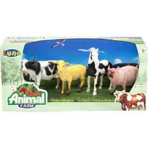 Luna Speelset Animal Farm Junior Zwart/wit/roze 4-delig