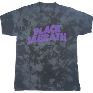 Black Sabbath - Wavy Logo Heren T-shirt - XL - Zwart/Grijs