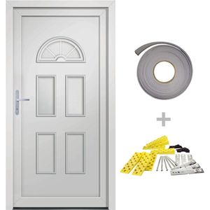 vidaXL - Voordeur - 110x210 - cm - PVC - wit