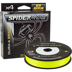 Spiderwire dura-4 braid | Vislijn geel | 0.10mm | 9,1kg trekkracht | Gevlochten lijn | 300 meter