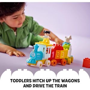 Getallentrein - Leren Tellen Educatief Speelgoed voor Kindjes vanaf 1,5 Jaar, Fijne Motoriek Ontwikkelen, Origineel Baby Cadeau-idee